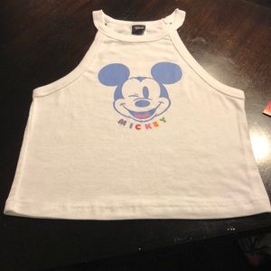 Mickey Mouse Sleeveless White Tee